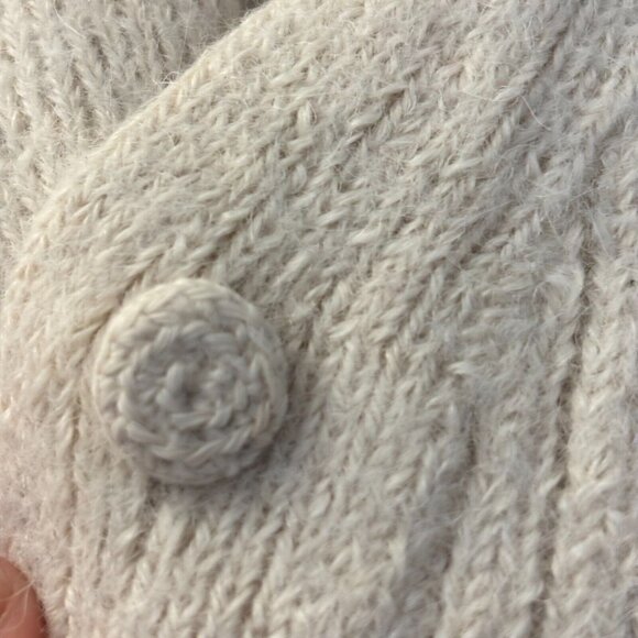 Mon Repos Men's‎ hand made 100% alpaca wool beige cardigan sz Small Peru warm - Picture 8 of 11